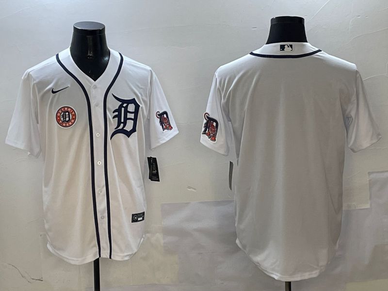 Men Detroit Tigers Blank White Game 2025 Nike MLB Jersey style 2